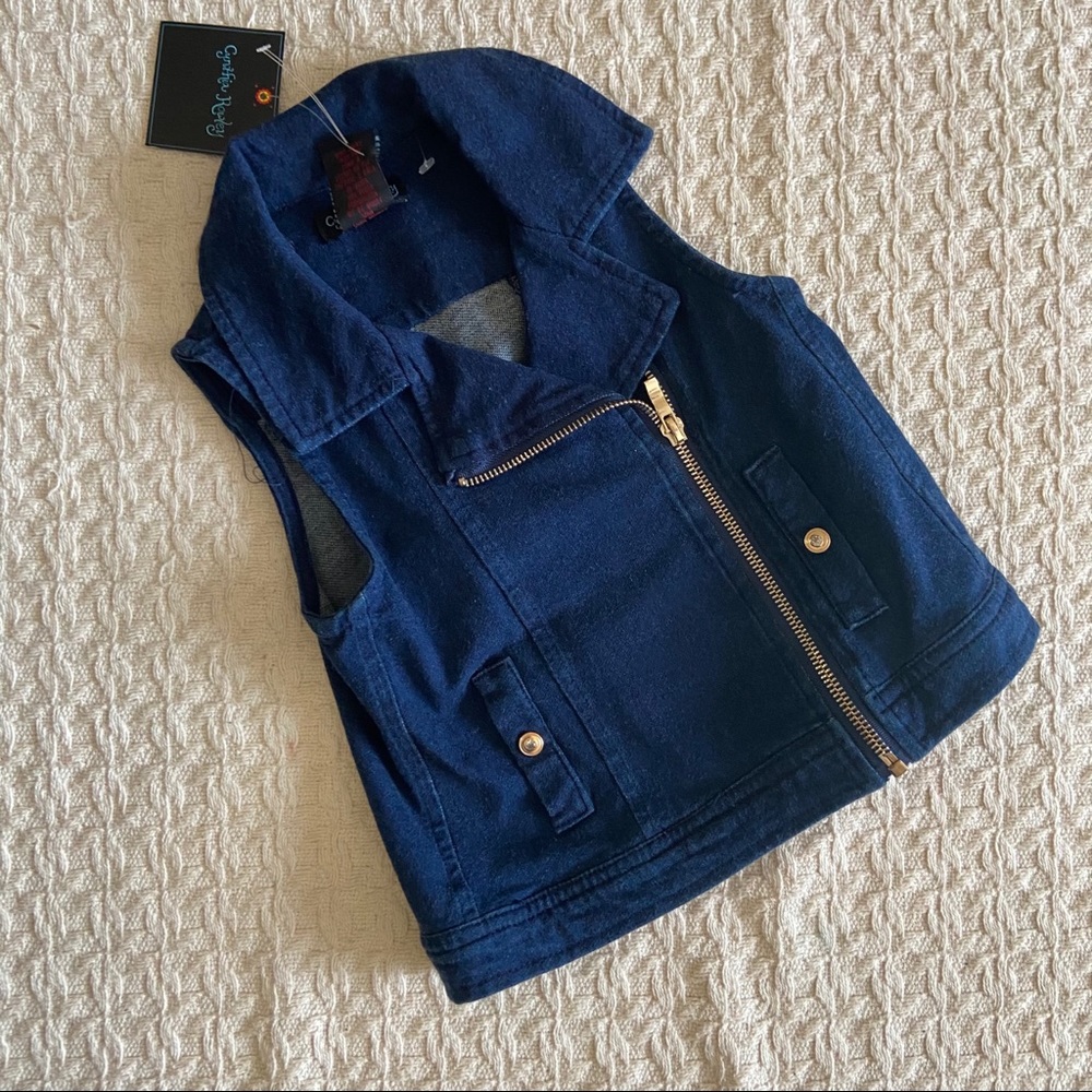 Cynthia Rowley Denim Vest 2T Dark Blue Baby Girl